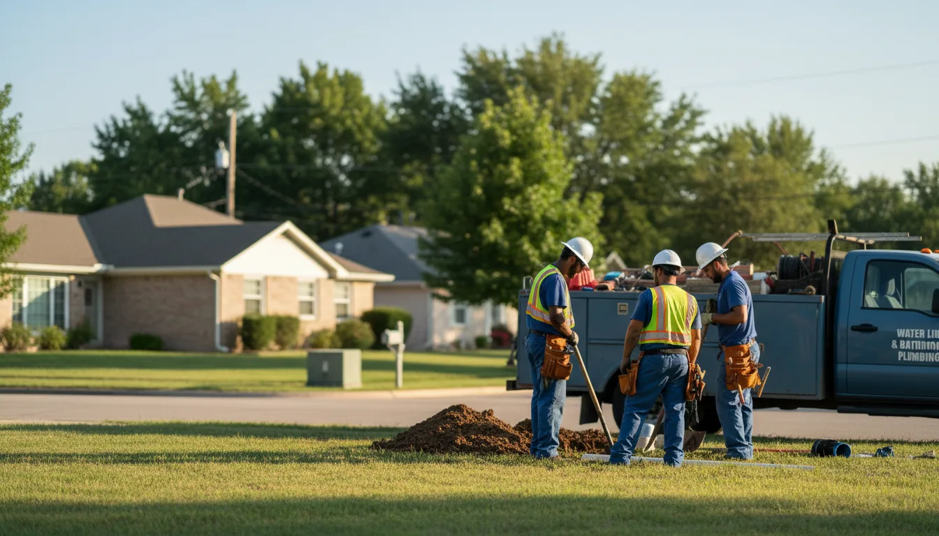 Residential water line and bathroom plumbing service in Richview, IL